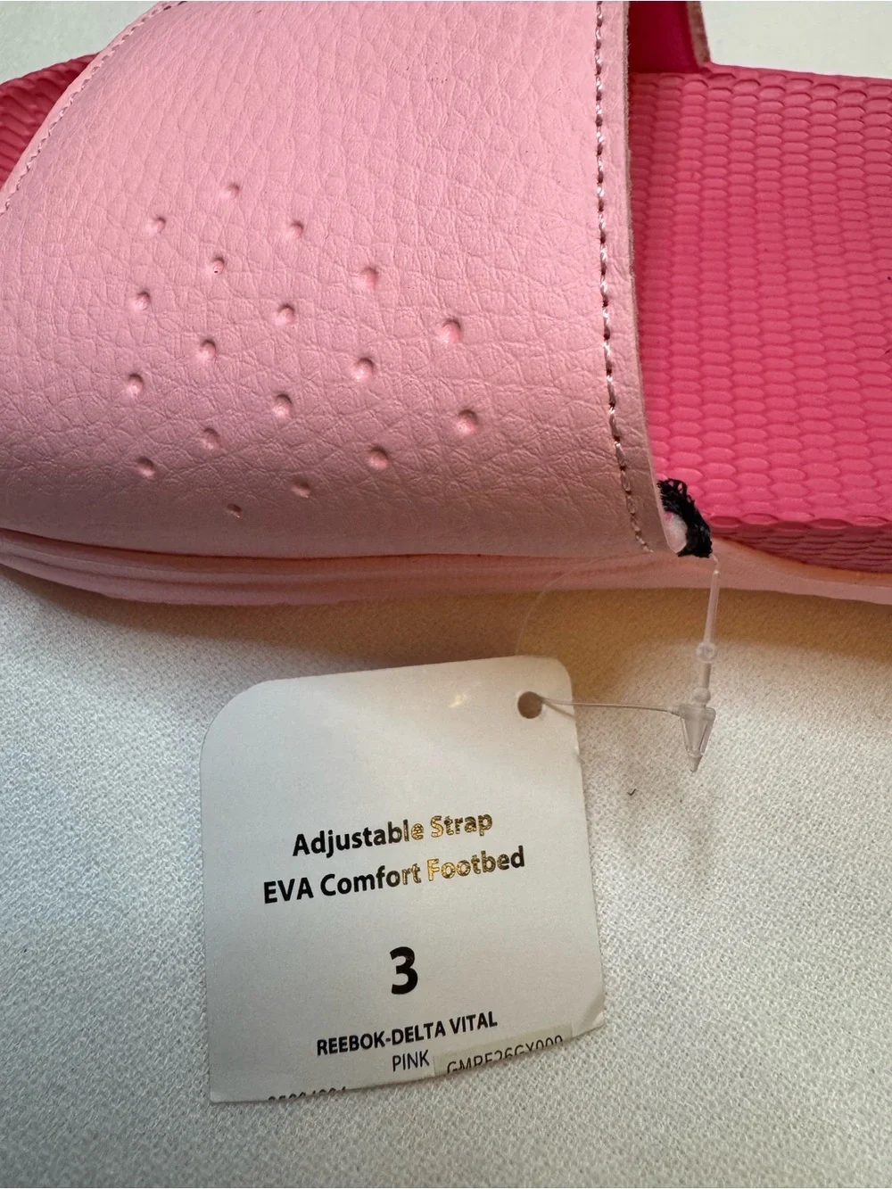 Reebok Girls Delta Vital Pink Slides Size 3 NWT